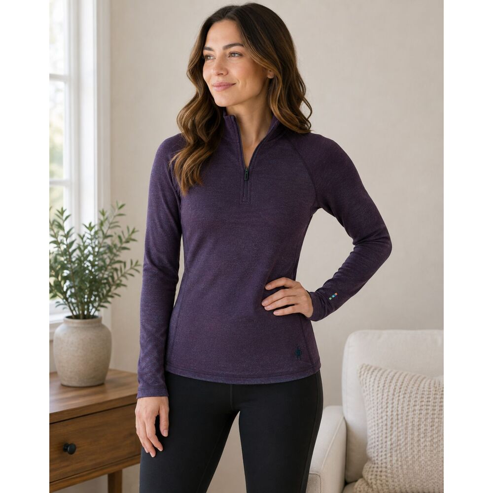 Smartwool Women’s Merino Wool 1/4 Zip Pullover Purple Medium